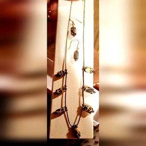 Jordan Sterling Silver 3 piece Jewelry Set Choker Necklace, Earrings Fimo Beads